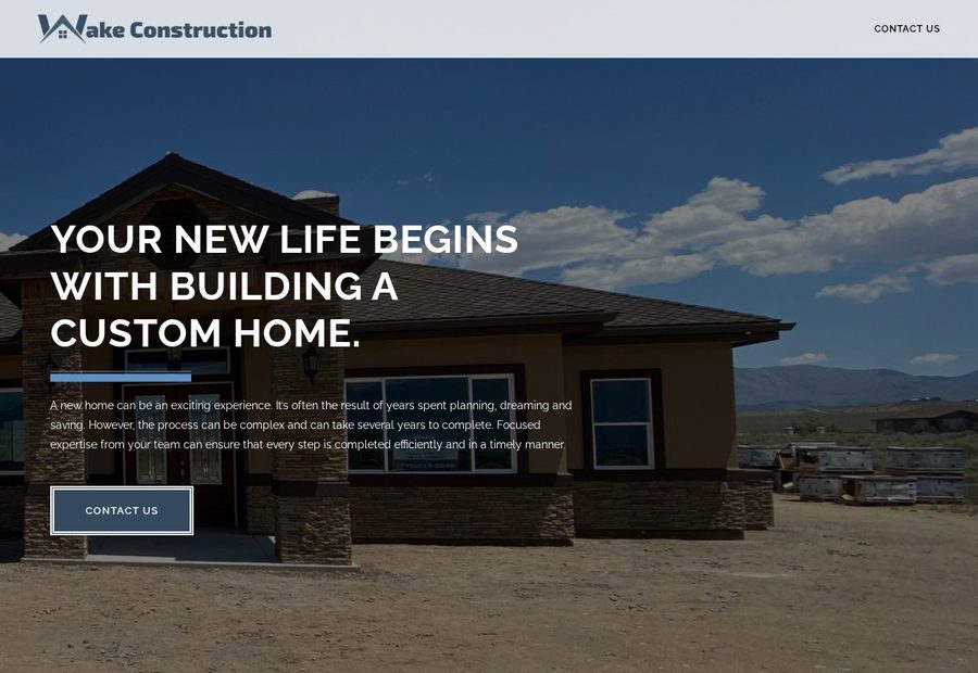 Custom Homes Minden — homepage screenshot