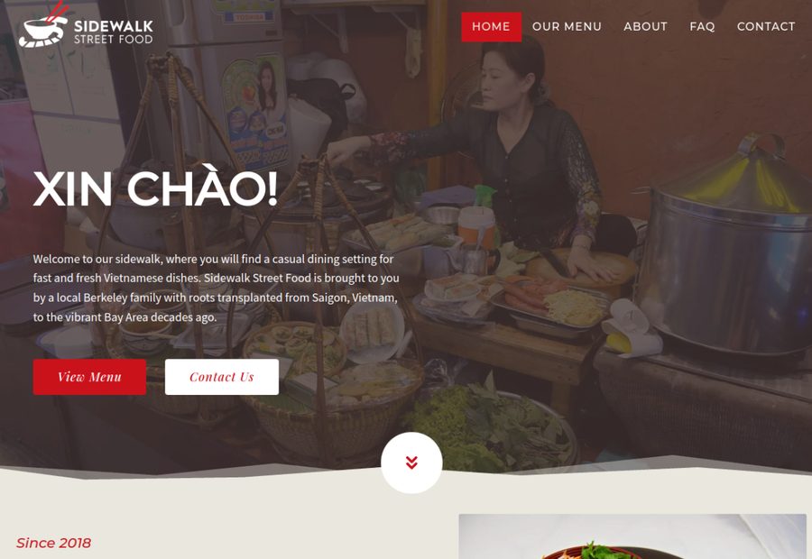 Sidewalk Street Food — homepage screenshot